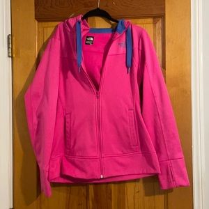 North Face Medium pink zip up sweat shirt